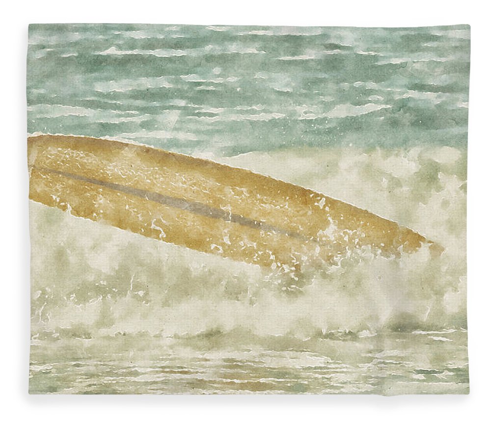 runaway surfboard fleece blanket by jacqueline mb designs 