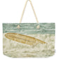 runaway surfboard weekender tote bag natural rope handles by jacqueline mb designs  