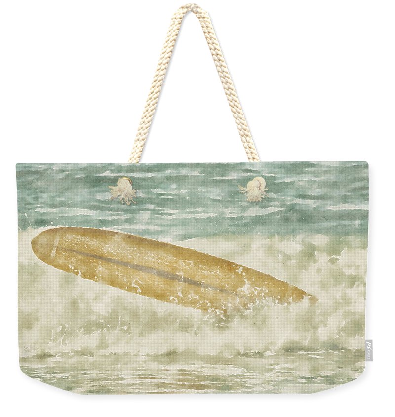 runaway surfboard weekender tote bag natural rope handles by jacqueline mb designs  