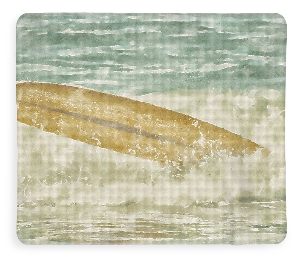 runaway surfboard sherpa blanket by jacqueline mb designs