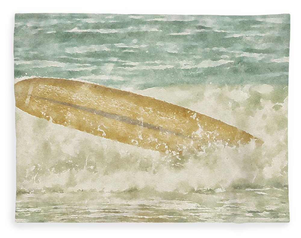 runaway surfboard plush fleece blanket by jacqueline mb designs 