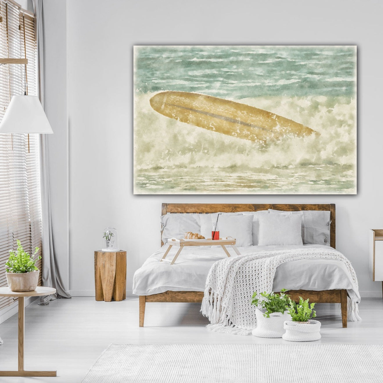 runaway surfboard canvas print  bedroom home decor by Jacqueline MB Designs 