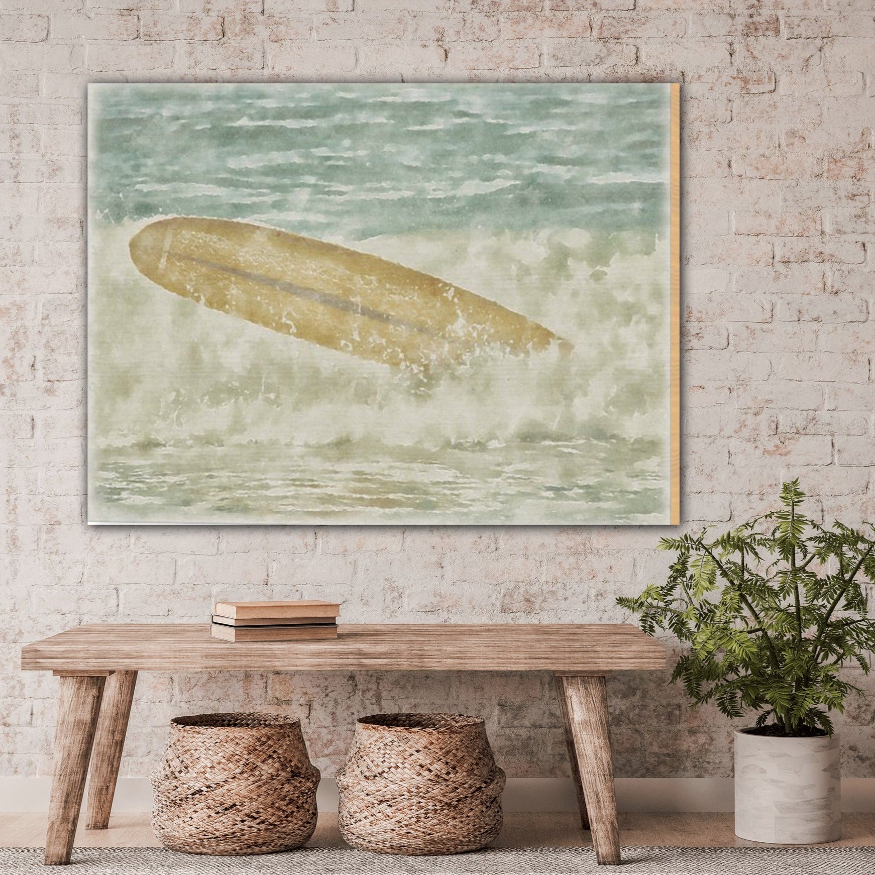 runaway surfboard wood print home decor by jacqueline mb designs 