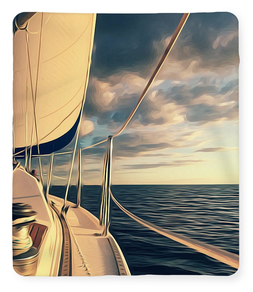 Sunset Sail Southern Florida Sherpa Fleece Blanket 50" x 60" 
