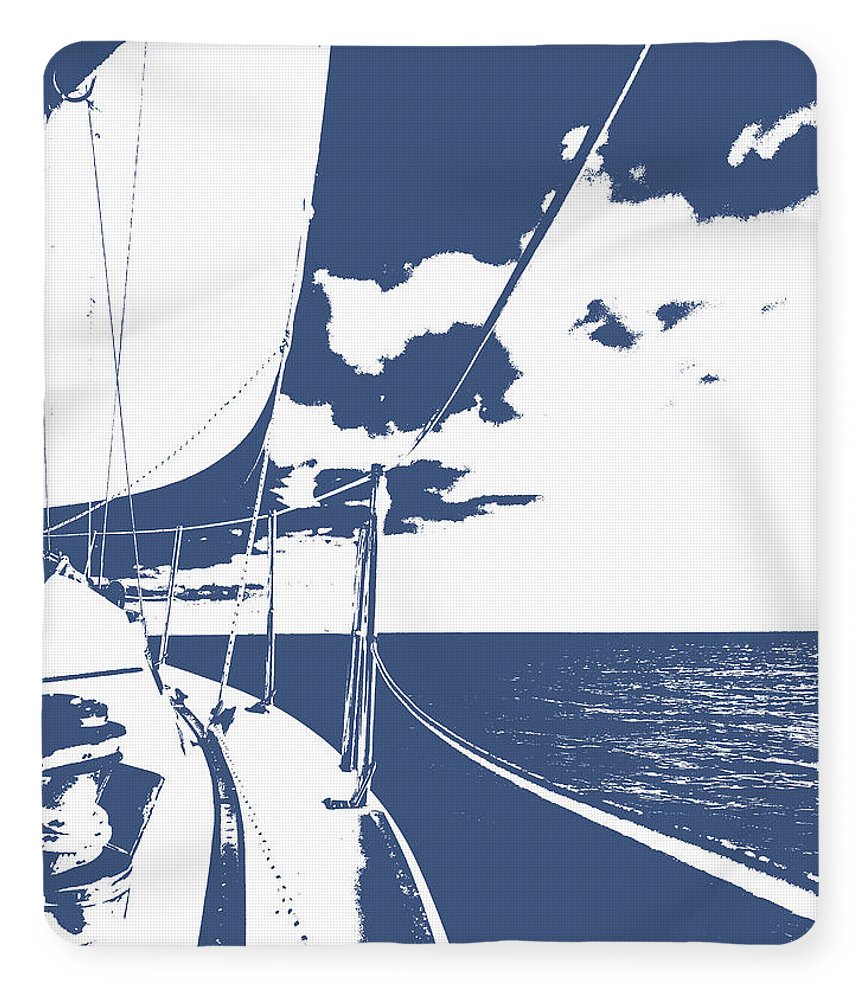 Sailing in the Blue Sherpa Fleece Blanket 50" x 60"