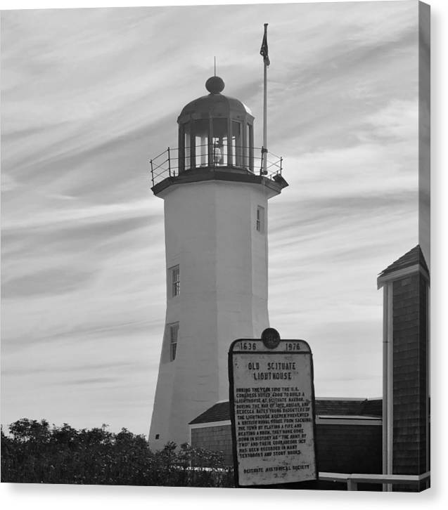 Scituate Lighthouse Square - Canvas Print