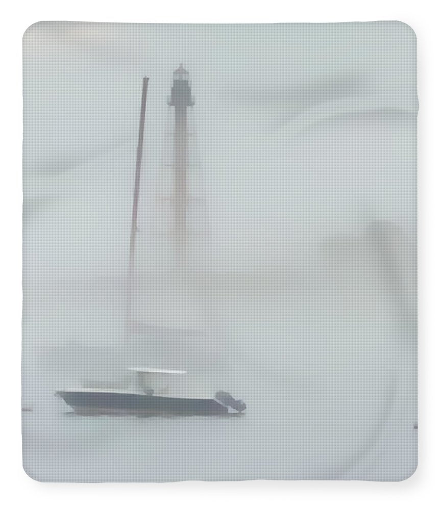 Silhouette Marblehead Lighthouse 50" x 60" Sherpa Fleece Blanket 