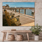 sitting of dock of plymouth bay home decor canvas by jacqueline mb designs 