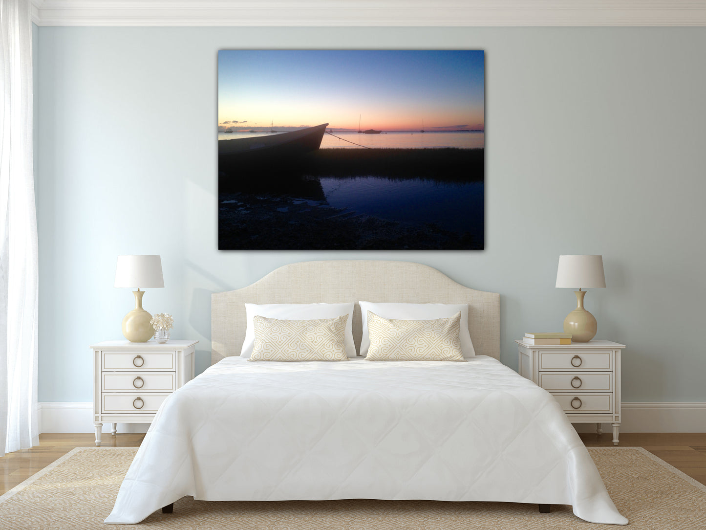 Wooden Boat in the Still of the Morning - Classic Metal Print