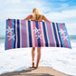 Pink & Blues Stripes & Shells - Beach  Towel