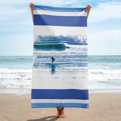 Heading Out To Surf - Beach Towel