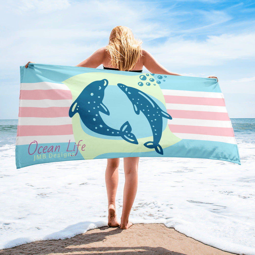 Ocean Life Dolphins - Beach Towel