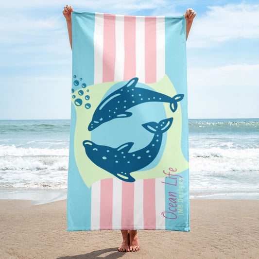Ocean Life Dolphins - Beach Towel