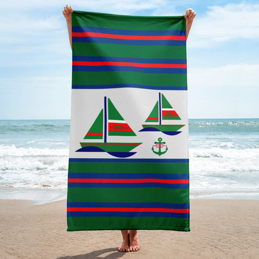 NAUTICAL HOLIDAY BEACH TOWEL BY JACQUELINE MB DESIGNS 