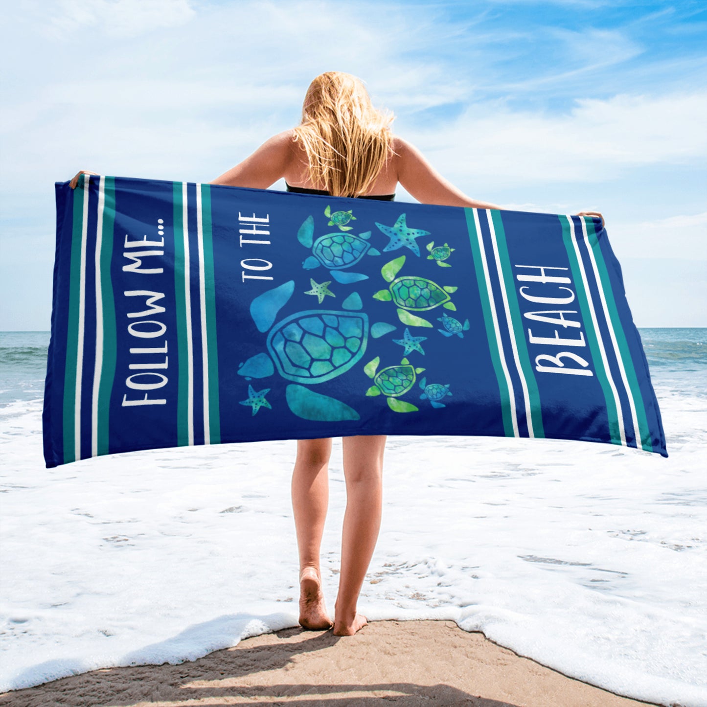 Follow Me Turtles - Beach Towel