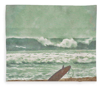 surfboard timeout fleece blanket by jacqueline mb designs