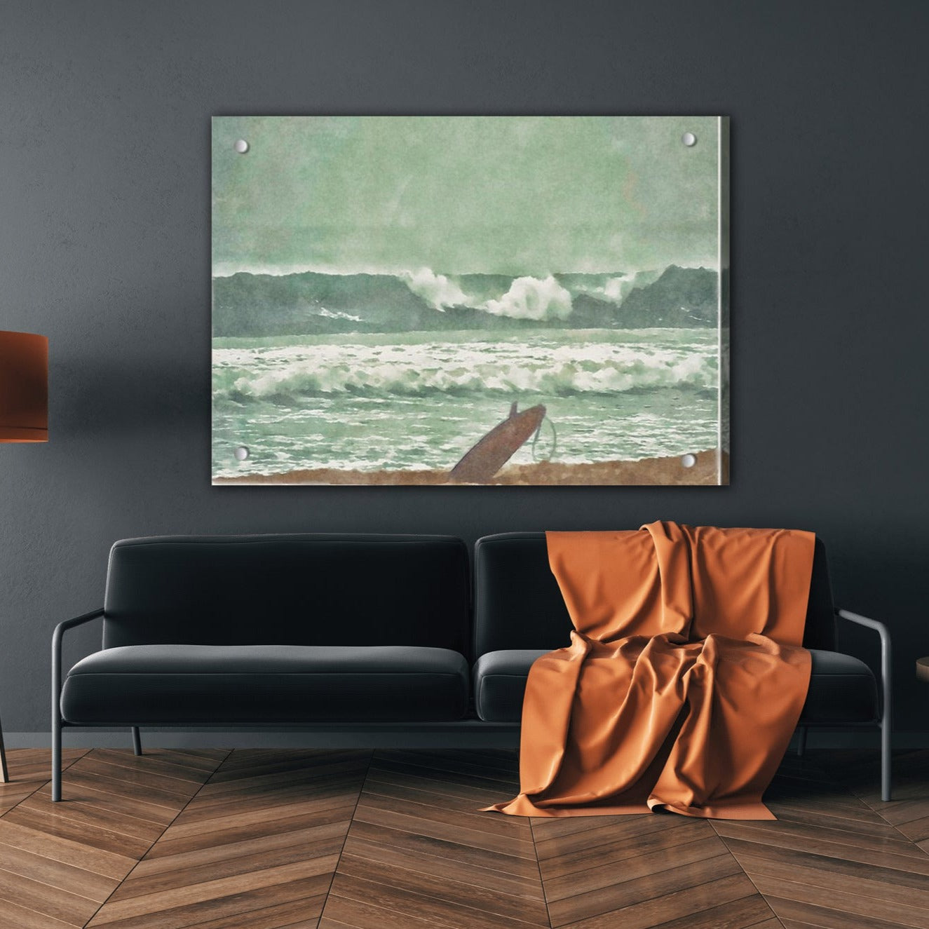 surfboard timeout acrylic print family room decor by jacqueline mb designs