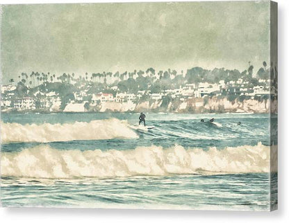Surfing the Waves Mission Beach  - Classic Canvas Print