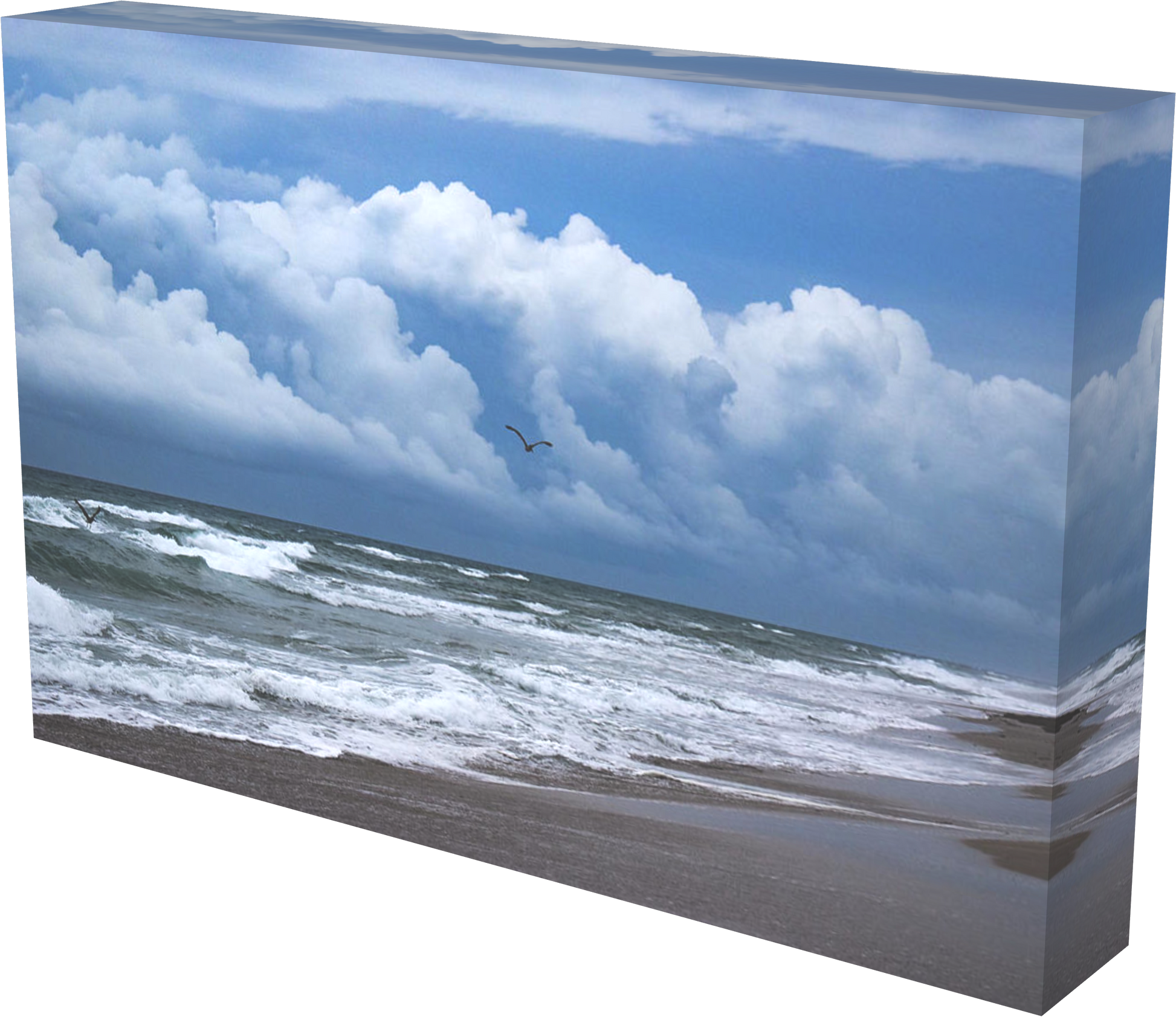 surrounded by clouds & waves - canvas print by Jacqueline mb designs 