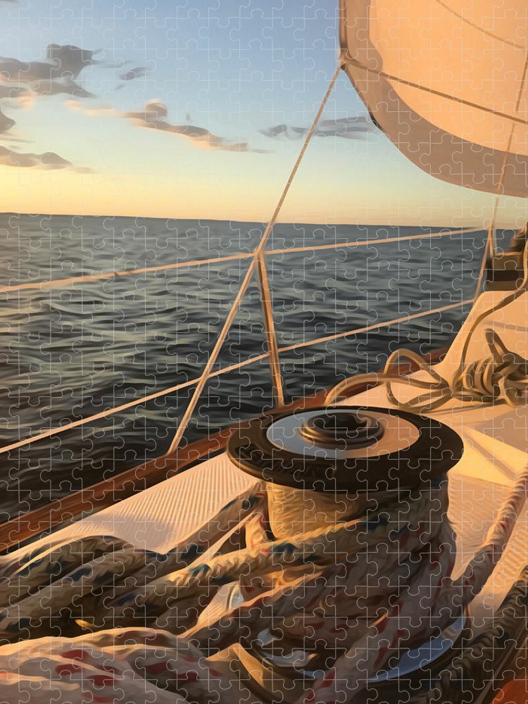 Jib Sheet Wrapped around Winch under Sail  - Puzzle