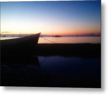 Wooden Boat in the Still of the Morning - Classic Metal Print